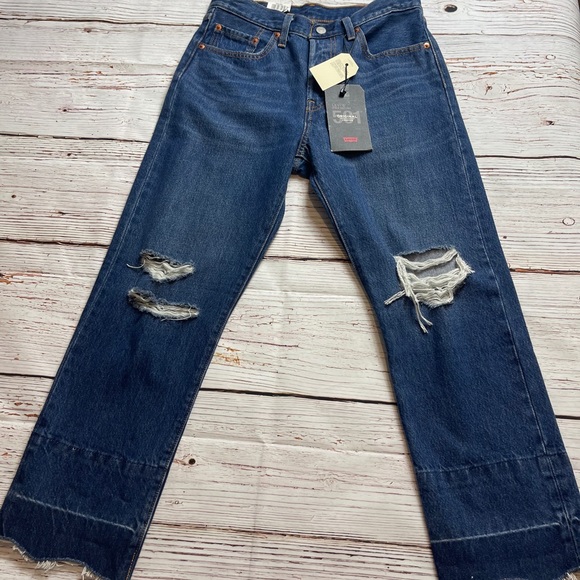 Levi’s 501 high waist button fly crop distressed - Picture 5 of 12